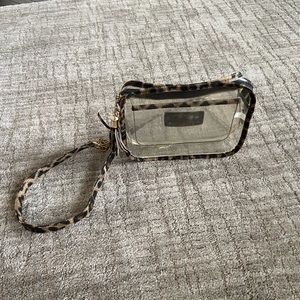 Clear cheetah cross body bag